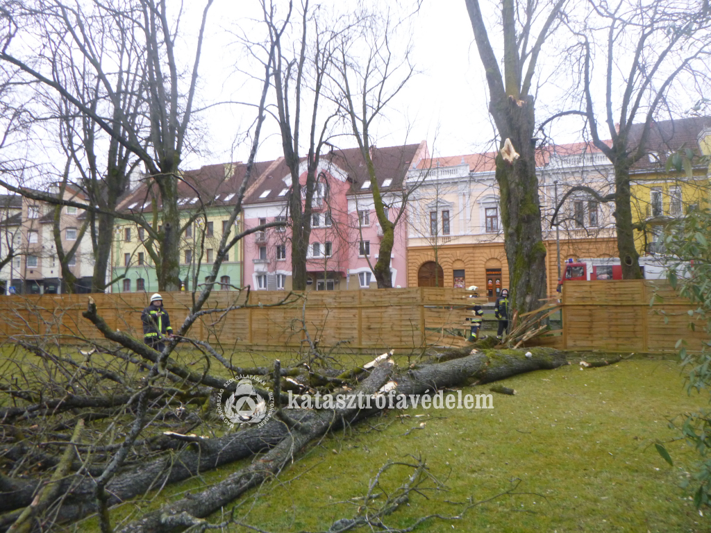 Nagyatádon a Széchenyi parkot sem kímélte a vihar