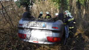Az autó a fák között állt meg - a sofőr szerencsére csak könnyen sérült