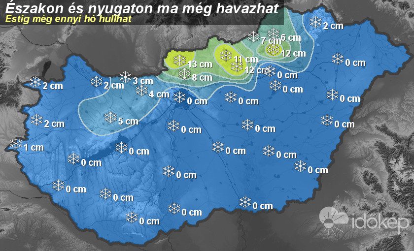 A házak tetejét még délutánig megülte a reggeli hóesés (5 / 3. kép)