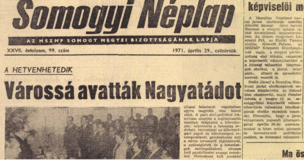 A Somogyi Néplap 1971. április 29-i lapszámából (3 / 3. kép)