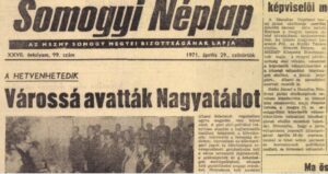 A Somogyi Néplap 1971. április 29-i lapszámából