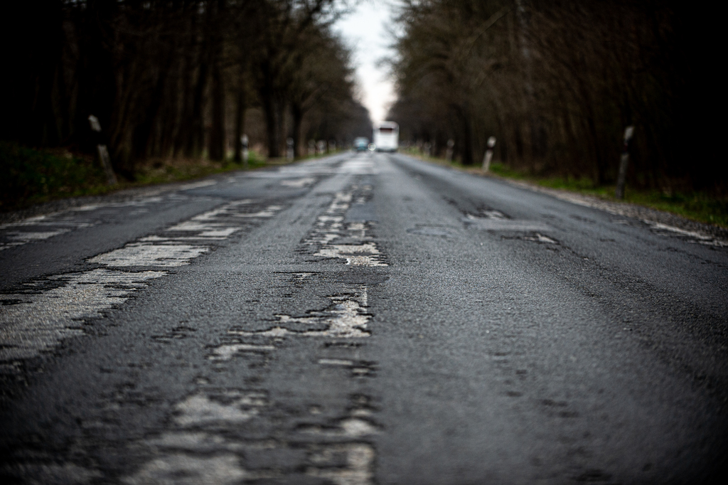 A 68-as főút Nagyatád és Lábod között. Fotó: Röhrig Dániel