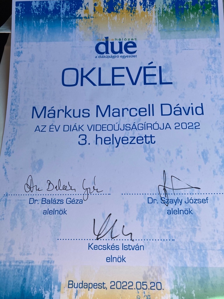 Országos elismerést kapott az ADYák és Márkus Marcell (5 / 3. kép)