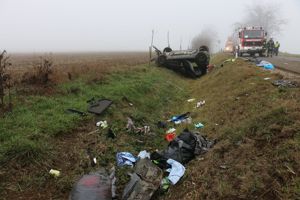 A kép 2019. 12. 08-án készült a Szőlősgyörök külterületén történt halálos balesetről.