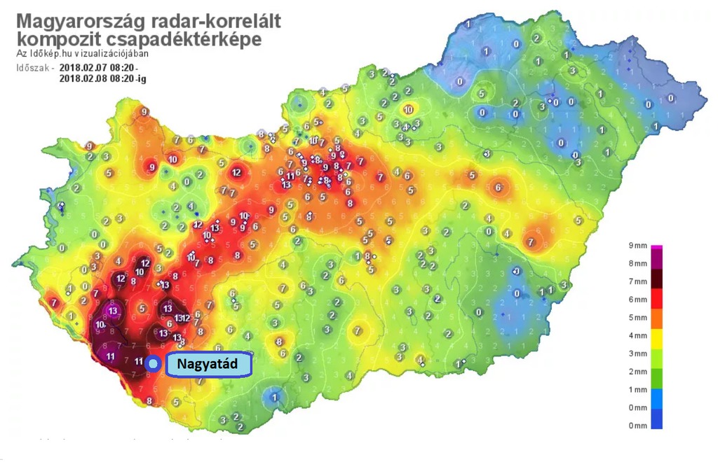 Magyarország csapadéktérképe az elmúlt 24 órában (4 / 4. kép)