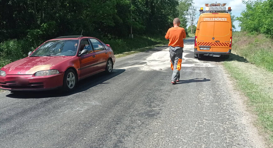 Olajfoltok Kálmáncsa közelében